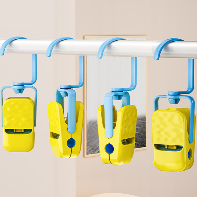 QIAWI™ Multi-Purpose Hanger Clips with Wide Jaw for Shirts Pants Towels, Pack Of 4