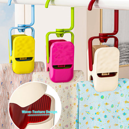 QIAWI™ Multi-Purpose Hanger Clips with Wide Jaw for Shirts Pants Towels, Pack Of 4