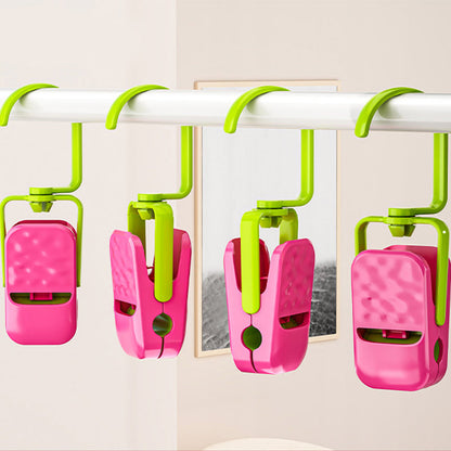 QIAWI™ Multi-Purpose Hanger Clips with Wide Jaw for Shirts Pants Towels, Pack Of 4