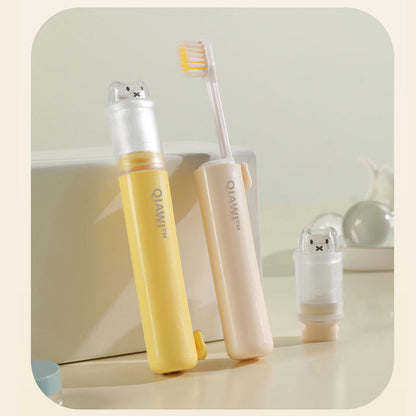 QIAWI™ Foldable Travel Toothbrush with Toothpaste Dispenser