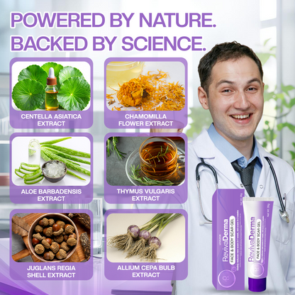 🔥LOVILDS® RevivaDerma Face & Body Scar Gel - Clinically proven to soften, flatten and fade surgical scars, acne marks, burns, keloids and trauma-related scars