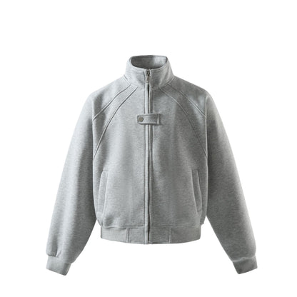 Pure Color Unique Three-Dimensional Deconstructed Loose Shoulder Wide Fit Stand Collar Jacket