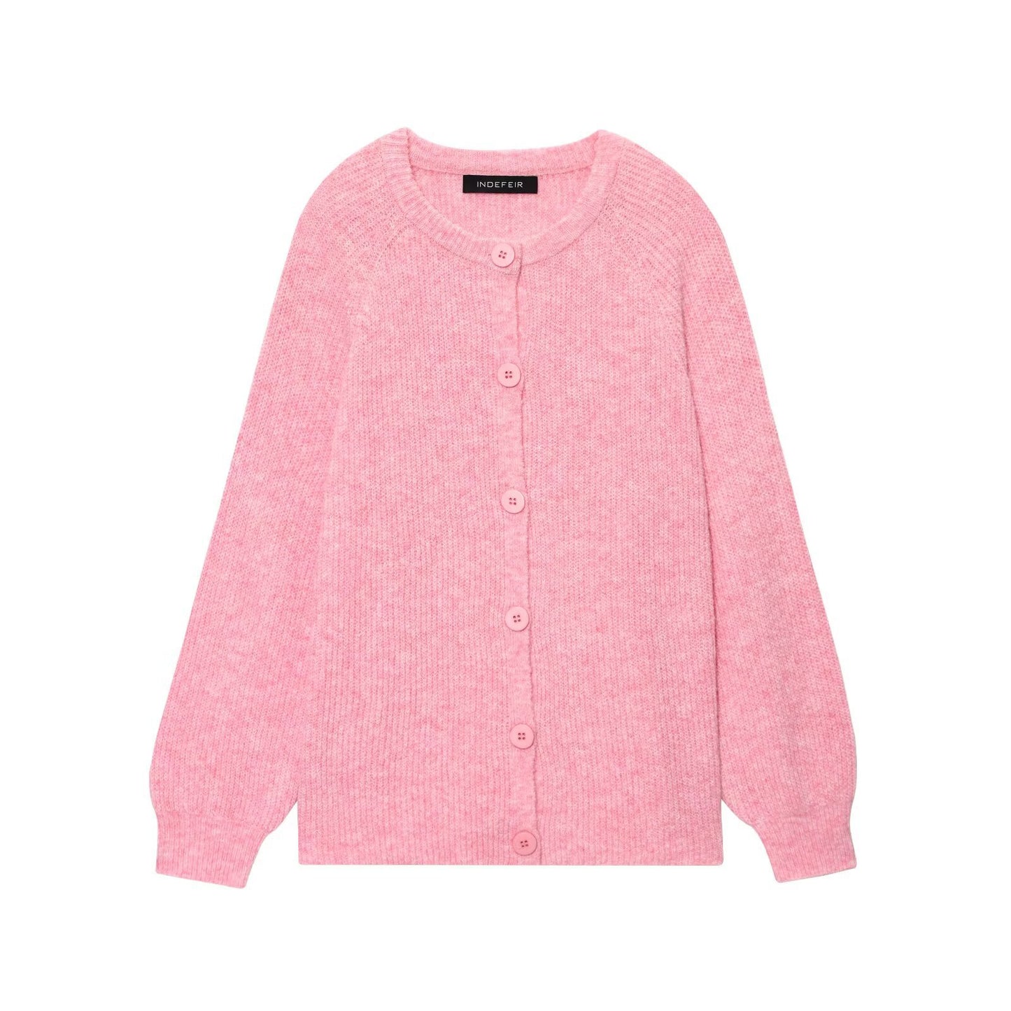 Simple and lazy pink sweater cardigan jacket