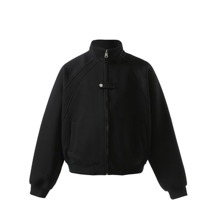 Pure Color Unique Three-Dimensional Deconstructed Loose Shoulder Wide Fit Stand Collar Jacket
