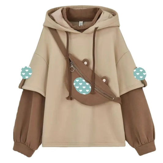 Fleece Hoodie for Men and Women, Style Student Loose Fit Casual Jacket