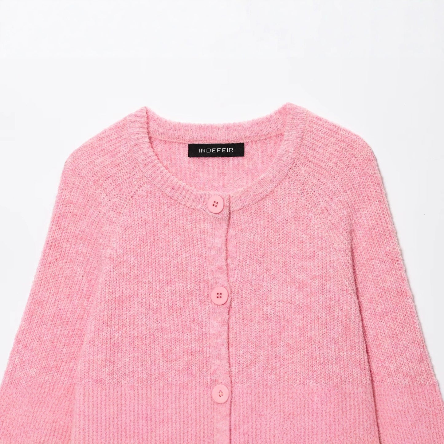 Simple and lazy pink sweater cardigan jacket