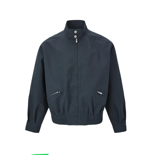 Vintage Harrington Jacket with Stand Collar Casual Short Wide Fit for Men and Women