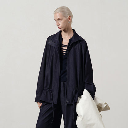 Casual Loose Drawstring Jacket for Women