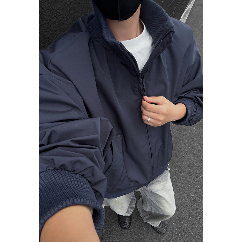 Bomber Jacket Men's Autumn Cleanfit Short Fit High Street Baseball Top