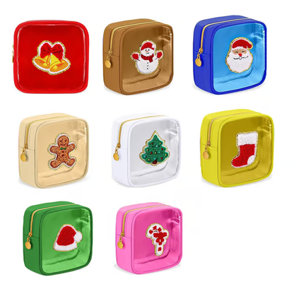 🎄 Christmas Preppy Patch Makeup Bags - Your Festive Style Companion! ✨